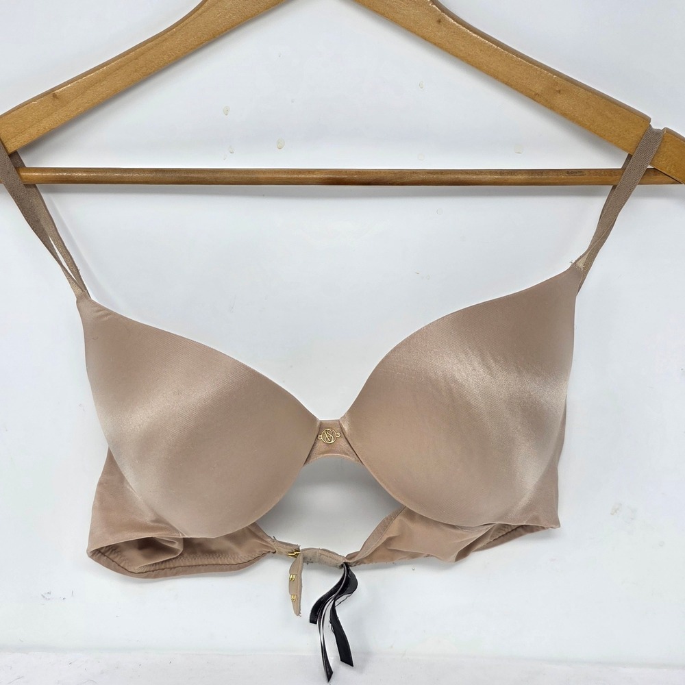 Victoria Secret Push-Up Bra Beige Nude 36B Underwire Padded Adjustable Straps